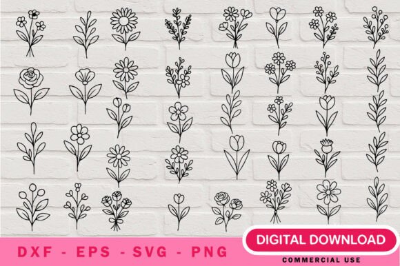 Download Wildflower SVG Bundle Farmhouse Florals - Bundle Collection