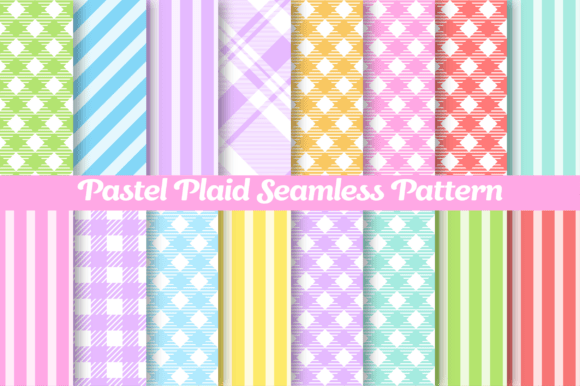 Download Pastel Plaid Seamless Patterns Bundle - Bundle Collection