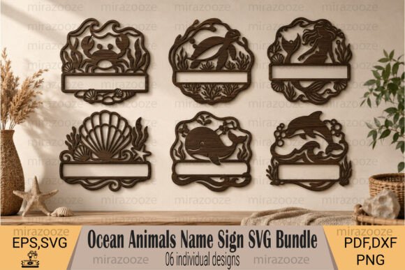 Download Ocean Animals Name Sign SVG Bundle - Bundle Collection