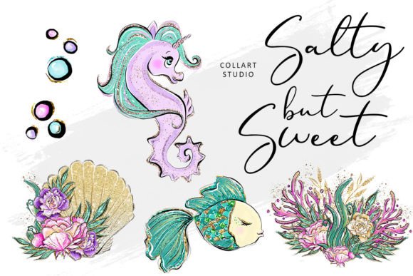 Download Mermaid Clipart Set, Fairy Tale, Summer - Premium Bundle