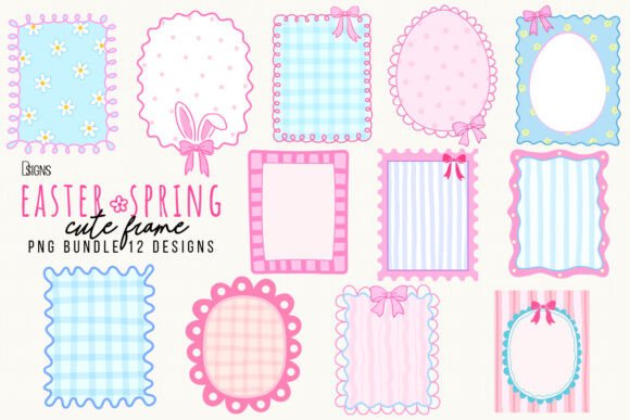 Download Easter Spring Cute Bow Frame Bundle Png - Bundle Collection