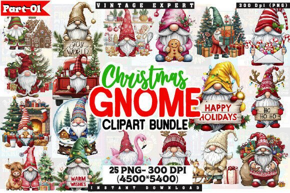 Download Christmas Gnome PNG Clipart Bundle - Bundle Collection