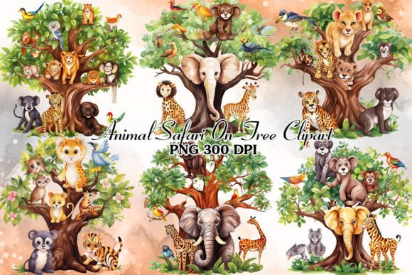 Download Animal Safari Watercolor Clipart Bundle - Bundle Collection