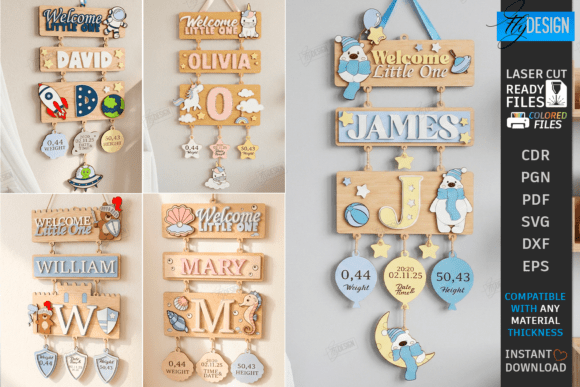 Download 3D Layered Sign for Newborn Laser Bundle - Bundle Collection