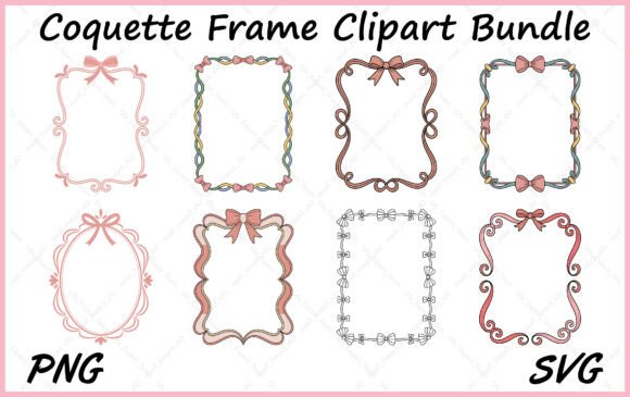 Download Coquette Border PNG Clipart Bundle - Bundle Collection