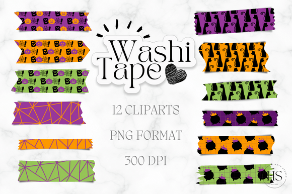 Download 12 Happy Halloween Washi Tape PNG Bundle - Bundle Collection