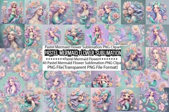 Download Pastel Mermaid Flower Tumbler Bundle - Bundle Collection
