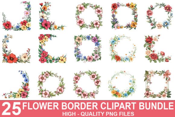 Download Floral Border Clipart Bundle - Bundle Collection