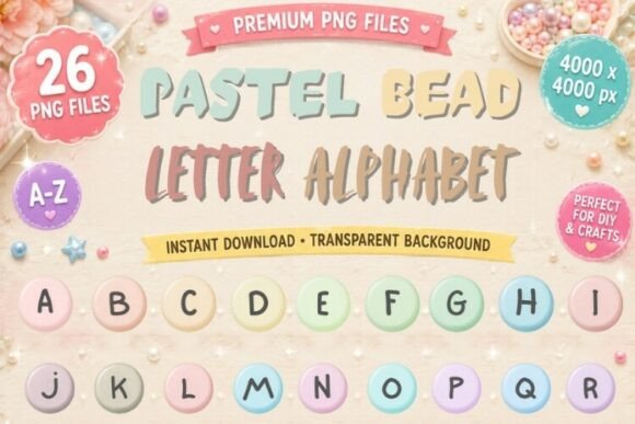 Download Pastel Bead Alphabet PNG Bundle - Bundle Collection