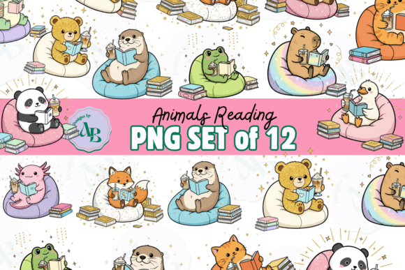 Download Bookish Animals Reading Clip Art Set - Premium Resources