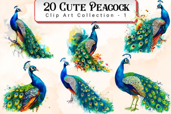 Download Cute Peacock Clipart Bundle - Bundle Collection