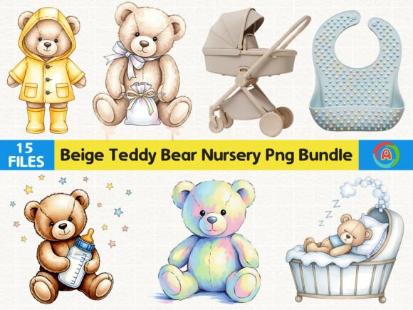 Download Cute Teddy Bear Nursery PNG Bundle - Bundle Collection