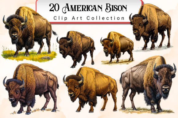 Download American Bison Clipart Bundle - Bundle Collection