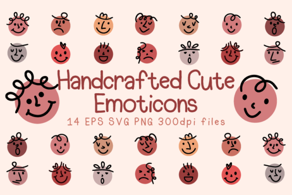 Download Handcrafted Cute Emoticons Bundle - Handcrafted Collection