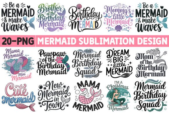 Download Mermaid-Sublimation PNG Design Bundle - Bundle Collection