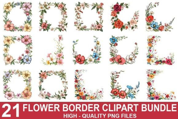 Download Floral Border Clipart Bundle - Bundle Collection
