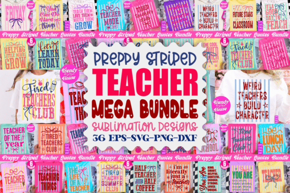 Download Preppy Striped Teacher PNG Bundle School - Bundle Collection