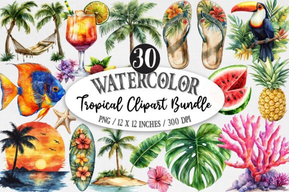 Download Tropical Clipart Bundle - Bundle Collection