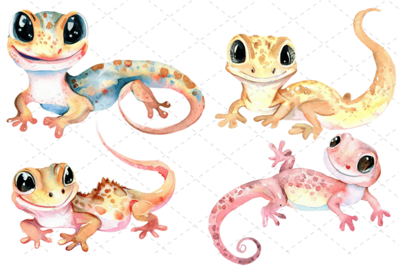 Download 4 Gecko Wall Decorations Print Bundle - Bundle Collection