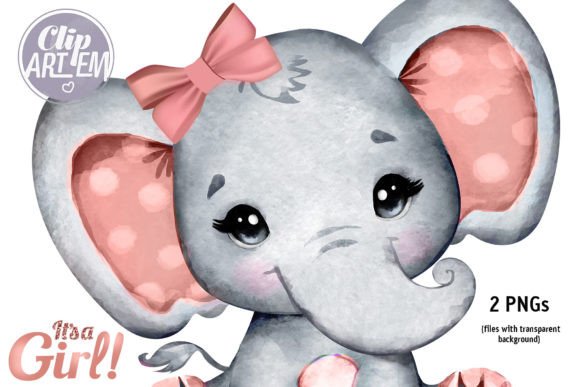 Download Rose Gold Elephant Baby Girl Clip Art - Clip art Collection