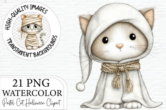 Download Pastel Halloween Cat Clipart Bundle - Bundle Collection