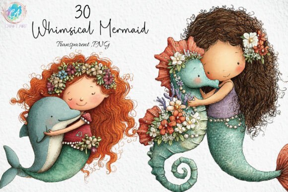 Download Whimsical Mermaid Clipart Bundle - Bundle Collection