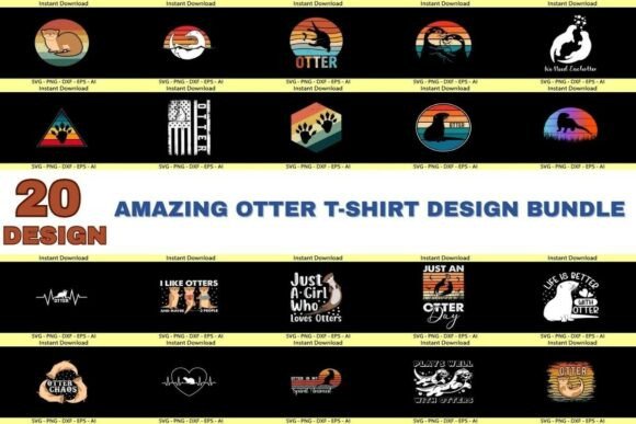 Download Amazing Otter T-Shirt Design Bundle - Bundle Collection