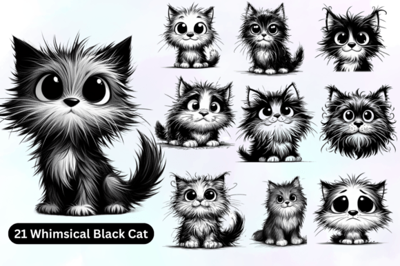 Download Whimsical Black Cat Sublimation Bundle - Bundle Collection