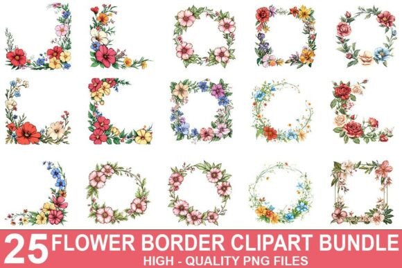 Download Floral Border Clipart Bundle - Bundle Collection