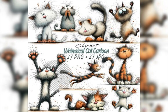 Download Whimsical Cat Clipart Bundle - Bundle Collection