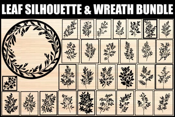 Download Leaf Silhouette &amp; Wreath Bundle - Bundle Collection