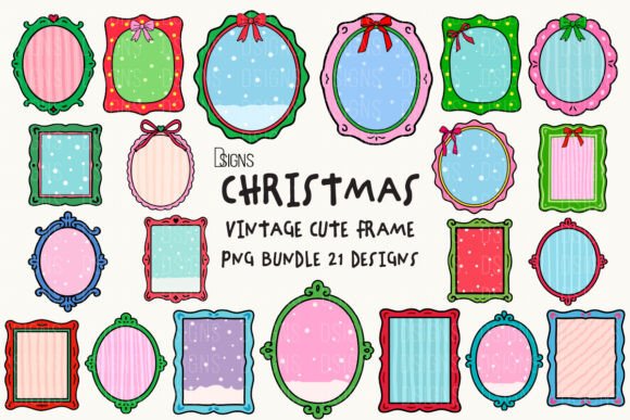 Download Christmas Vintage Cute Frame Bundle Png - Bundle Collection