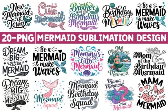 Download Mermaid-Sublimation PNG Design Bundle - Bundle Collection