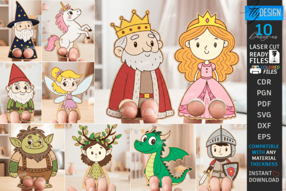 Download Fantasy Finger Puppet Laser Cut Bundle - Bundle Collection