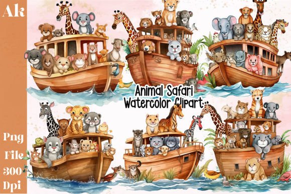 Download Animal Safari Watercolor Clipart Bundle - Bundle Collection