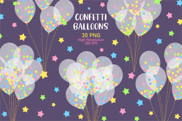 Download Confetti Balloons Clip Art - Clip art Collection